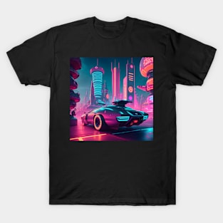 Retro futuristic city aesthetic T-Shirt